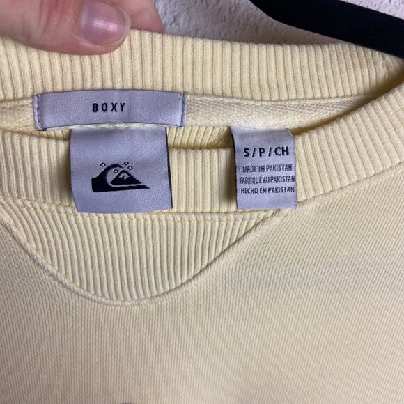 Quicksilver Size Small Cosmic Vibrations Boxy Crewneck Sweatshirt Butter Yellow - Picture 4 of 6